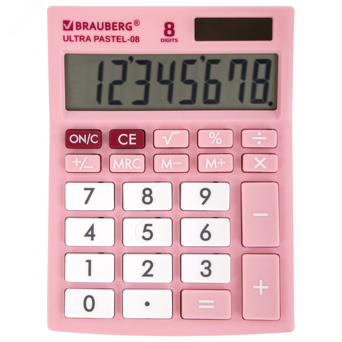 Изображение товара Калькулятор настольный BRAUBERG ULTRA PASTEL-08-PK КОМПАКТНЫЙ (154x115мм), 8 разр, РОЗОВЫЙ, 250514 (шт)