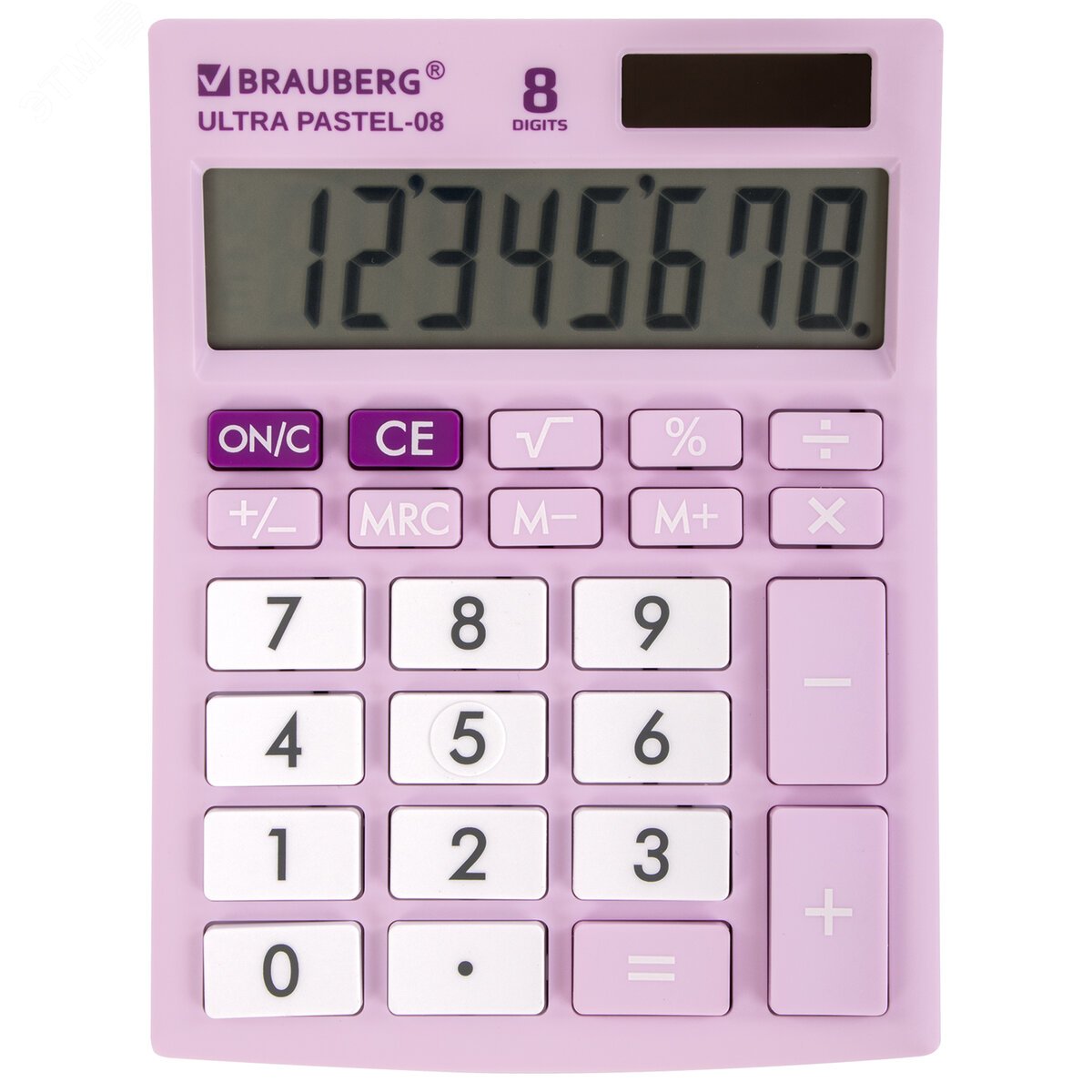 Изображение товара Калькулятор настольный BRAUBERG ULTRA PASTEL-08-PR КОМПАКТНЫЙ (154x115мм), 8 разр, СИРЕНЕВЫЙ, 250516 (шт)