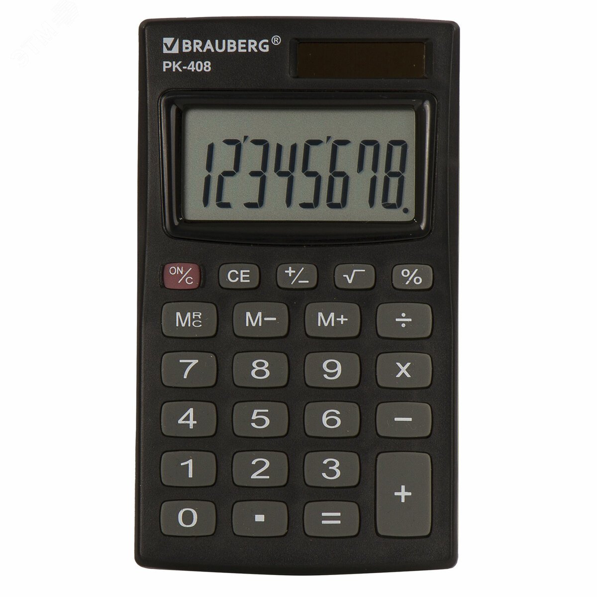 Изображение товара Калькулятор карманный BRAUBERG PK-408-BK 8 разрядов двойное питание компактный