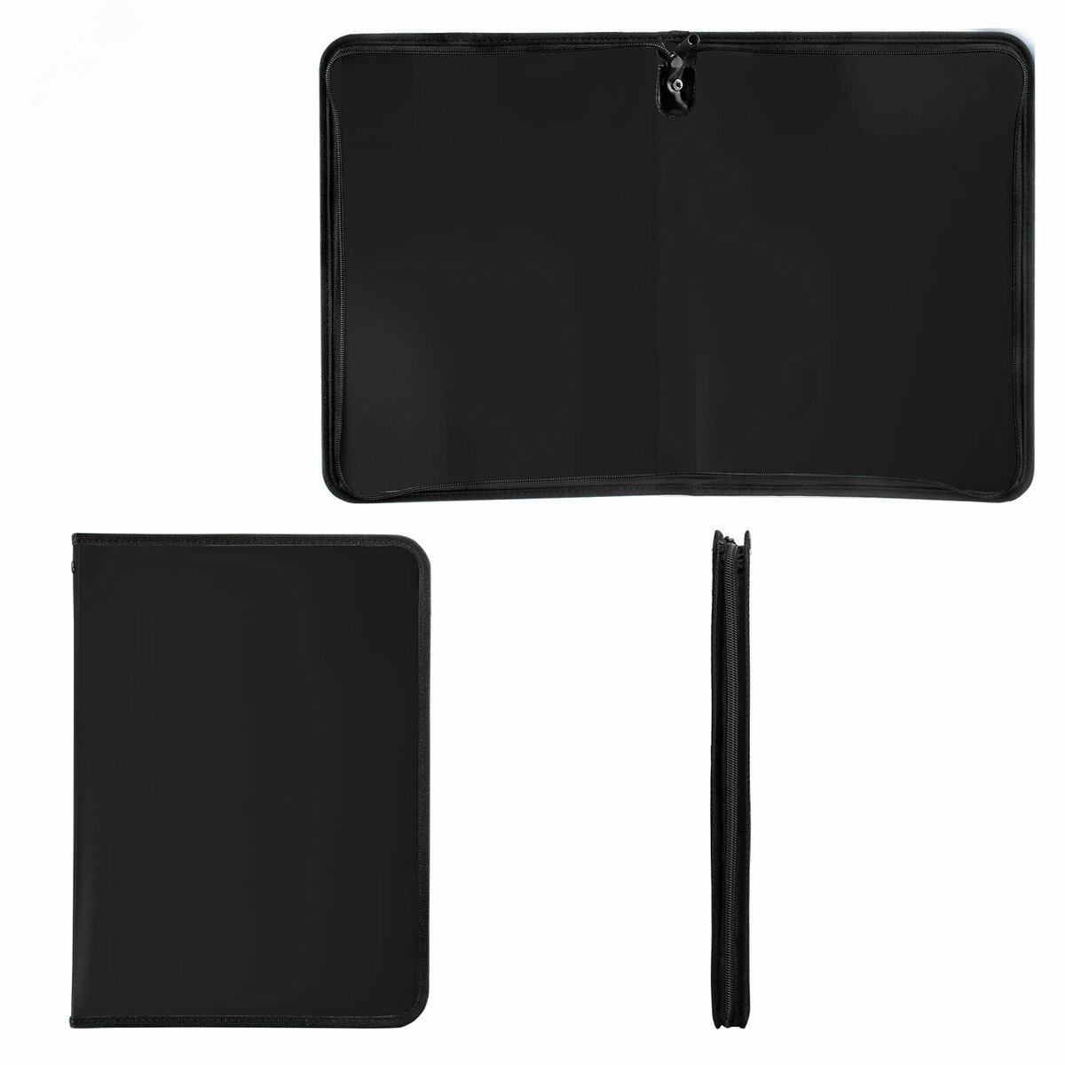 Изображение товара Папка для документов и тетрадей на молнии А4 черная BRAUBERG