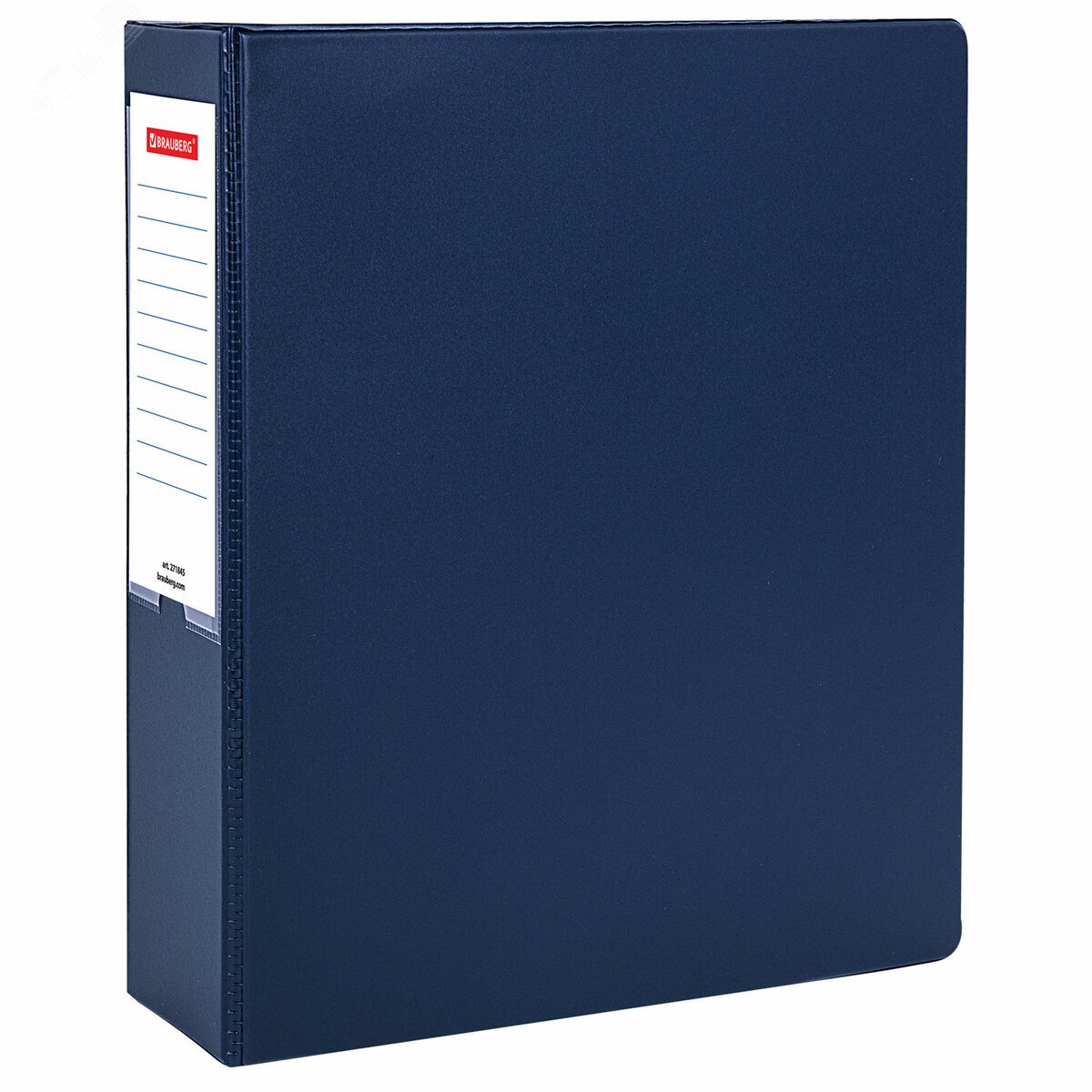 Изображение товара Папка на 2 кольцах, ПРОЧНАЯ, картон/ПВХ, BRAUBERG Office, СИНЯЯ, 75 мм, до 500 листов, 271845 (шт)
