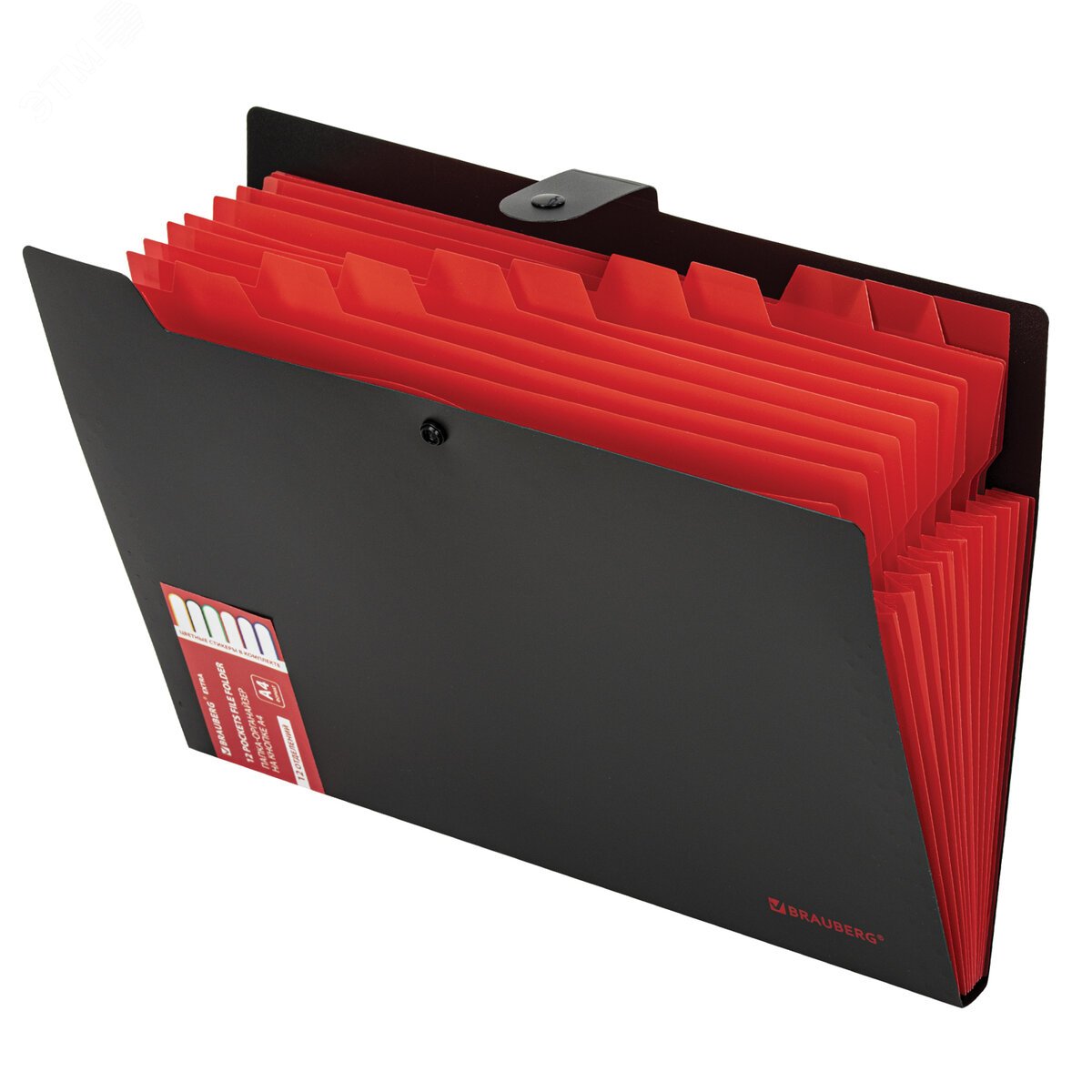 Изображение товара Папка-органайзер на кнопке BRAUBERG Extra 12 отделений А4 пластик