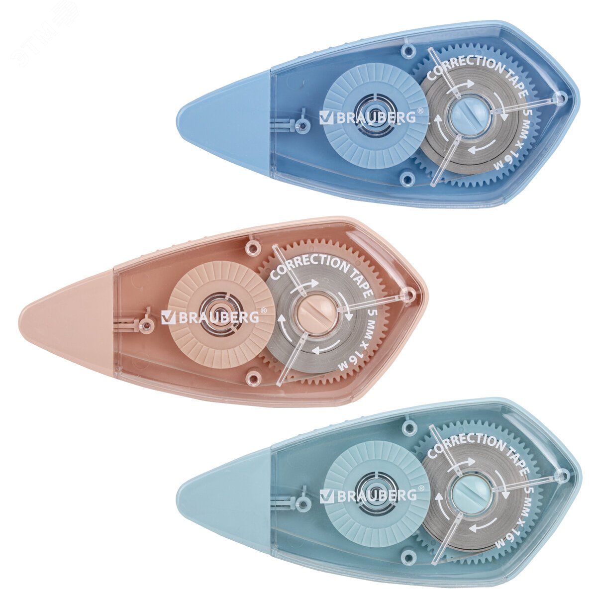 Изображение товара Корректирующая лента BRAUBERG REWIND 5мм х 16м 3 штуки