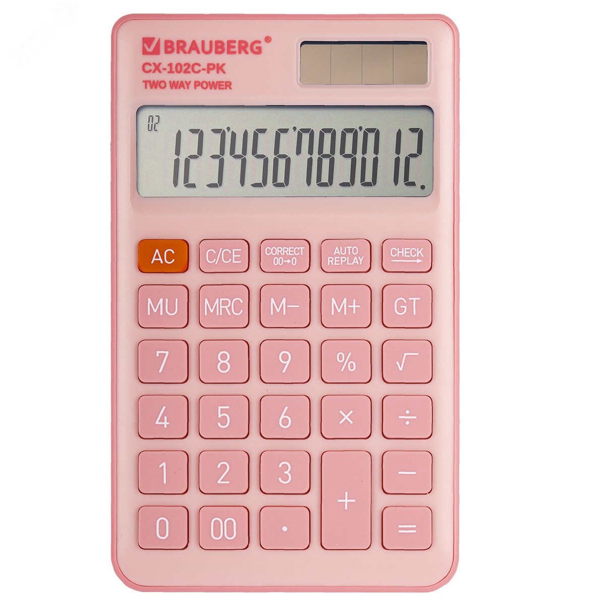 Изображение товара Карманный калькулятор BRAUBERG CX-102C-PK 12-разрядный розовый компактный