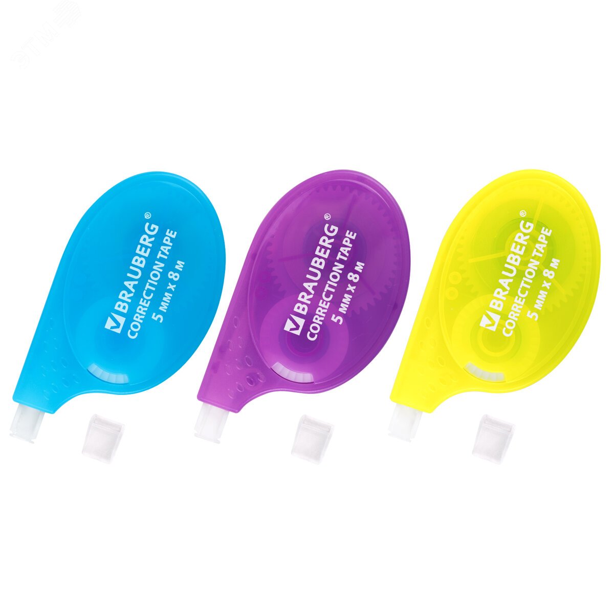 Изображение товара Корректирующая лента BRAUBERG ULTRA NEON, 5 мм х 8 м, ВЫГОДНАЯ УПАКОВКА 3 штуки в блистере, 272665 (шт)