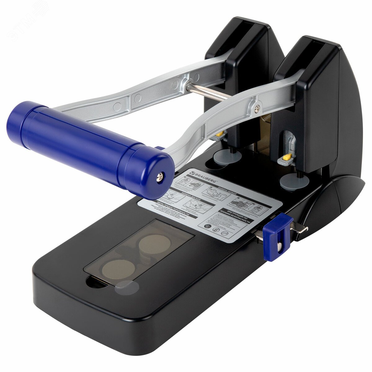 Изображение товара Дырокол металлический МОЩНЫЙ BRAUBERG ''EXTRA Heavy duty'', до 160 листов, черно-синий, 272722 (шт)