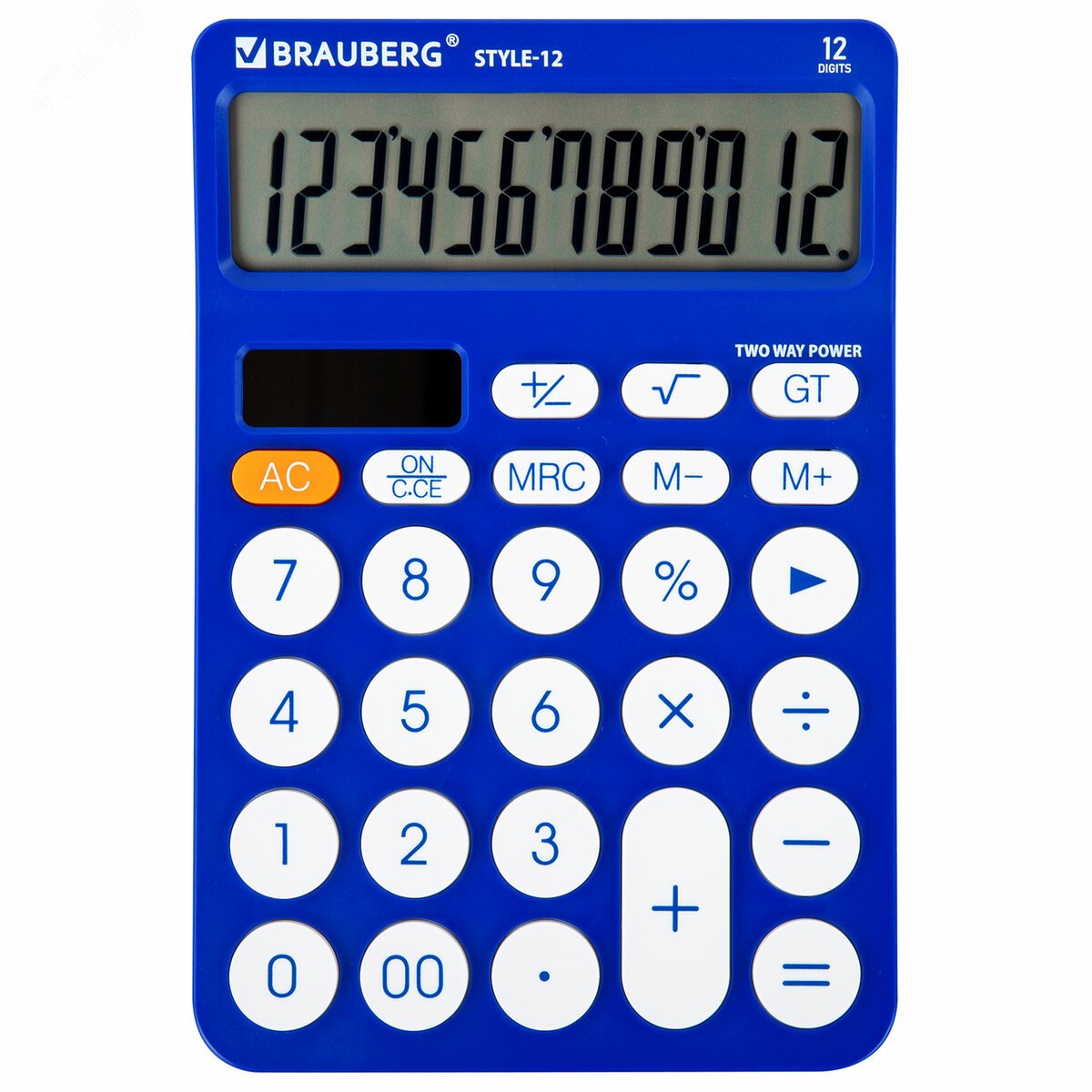 Изображение товара Настольный калькулятор BRAUBERG STYLE-12-BL 12 разрядов стильный и функциональный