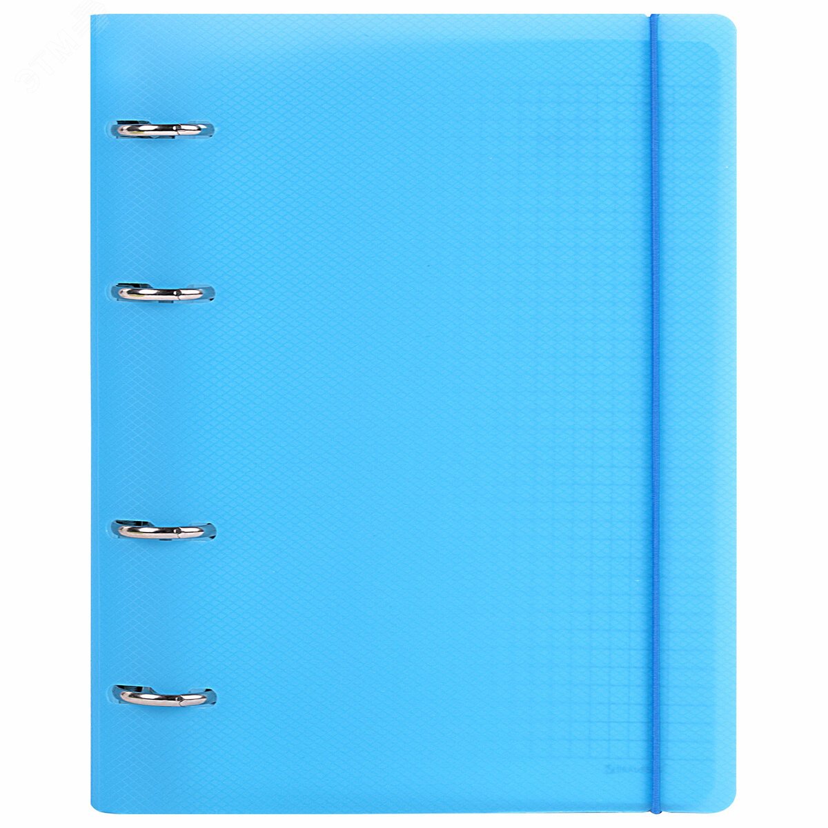 Изображение товара Тетрадь на кольцах А5 175х220мм, 120л, пластик, с резинкой, BRAUBERG, Синий, 404617 (шт)