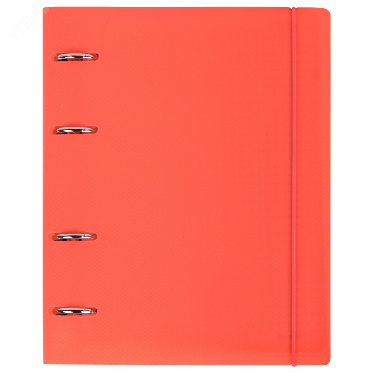 Изображение товара Тетрадь на кольцах А5 175х220мм, 120л, пластик, с резинкой, BRAUBERG, Коралловый, 404621 (шт)