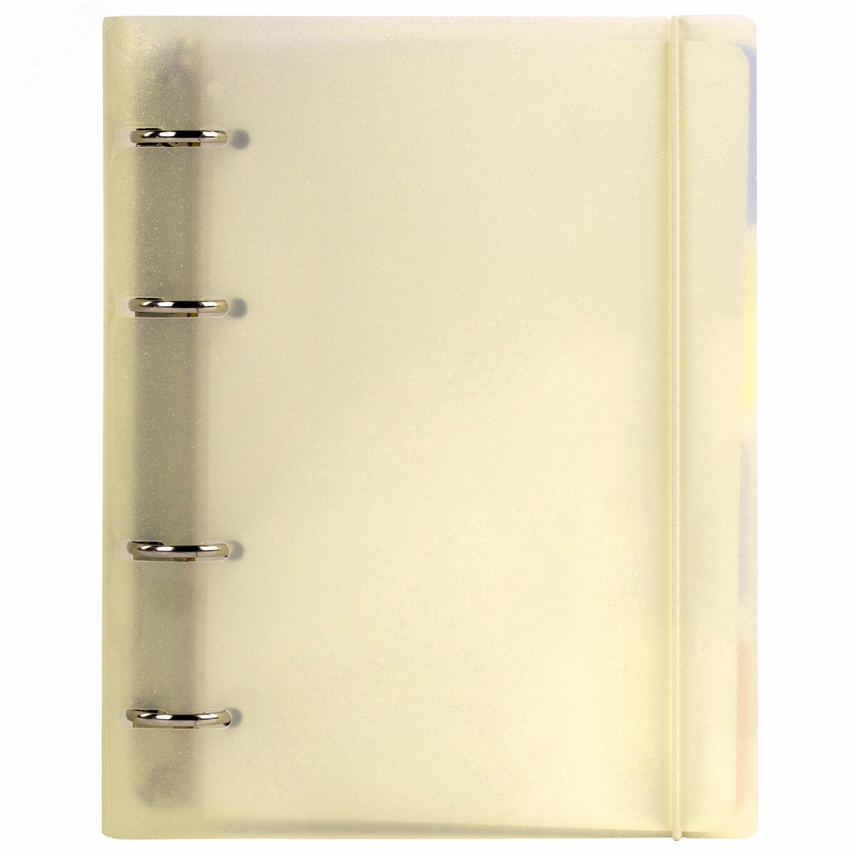 Изображение товара Тетрадь на кольцах А5 175х220мм, 120л, пластик, с резинкой и разделителями, BRAUBERG, Желтый, 404631 (шт)