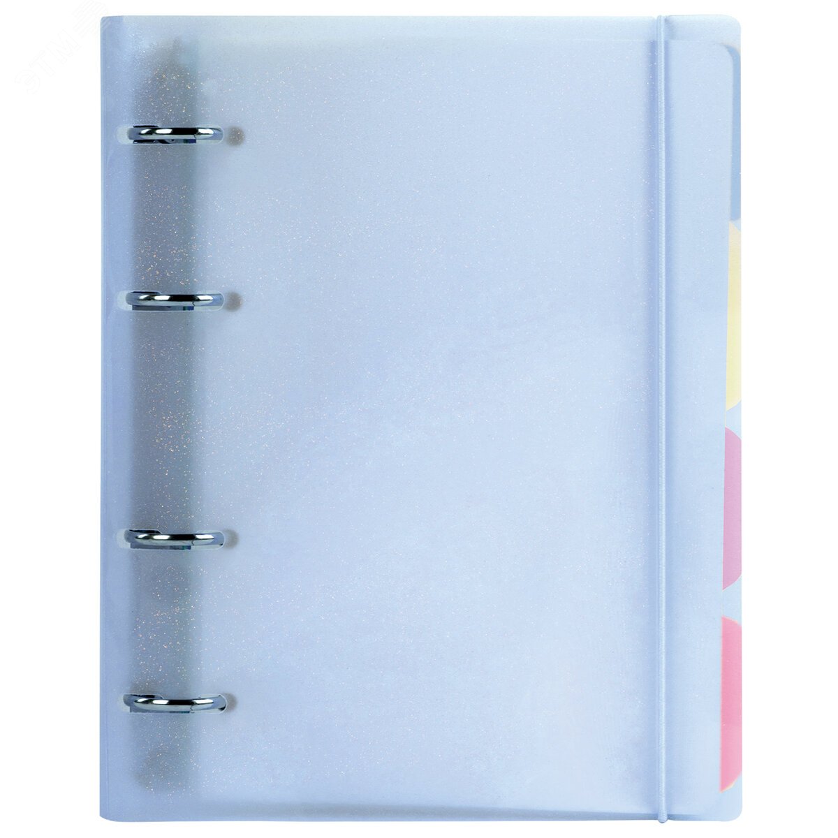 Изображение товара Тетрадь на кольцах А5 175х220мм, 120л, пластик, с резинкой и разделителями, BRAUBERG, Голубой,404633 (шт)