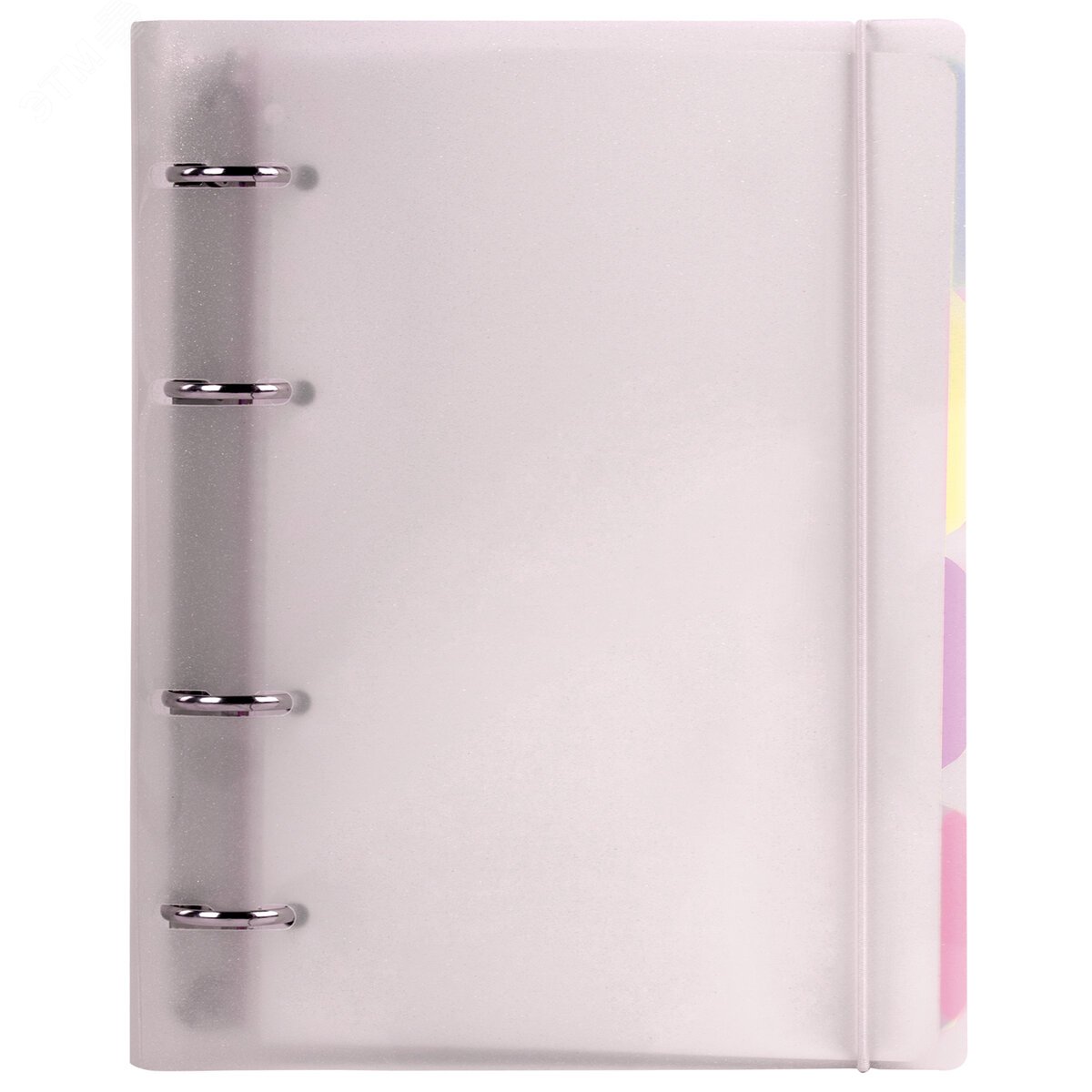 Изображение товара Тетрадь на кольцах А5 175х220мм, 120л, пластик, с резинкой и разделителями, BRAUBERG, Розовый,404634 (шт)