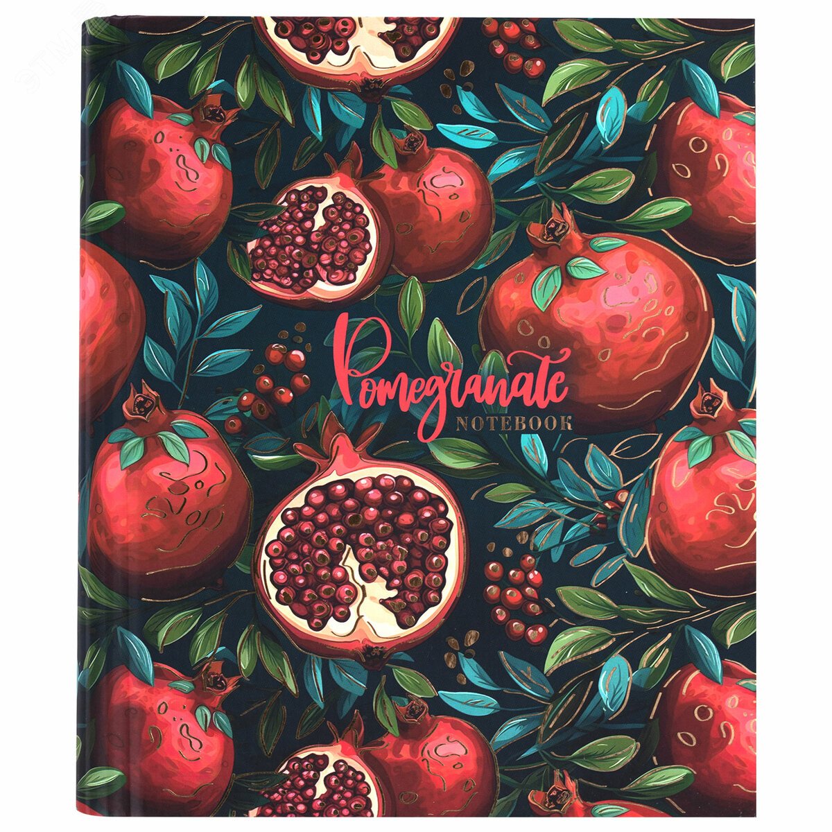 Изображение товара Тетрадь на кольцах А5 175х215мм, 120л, твердый картон, фольга, клетка, BRAUBERG, Pomegranate, 404720 (шт)