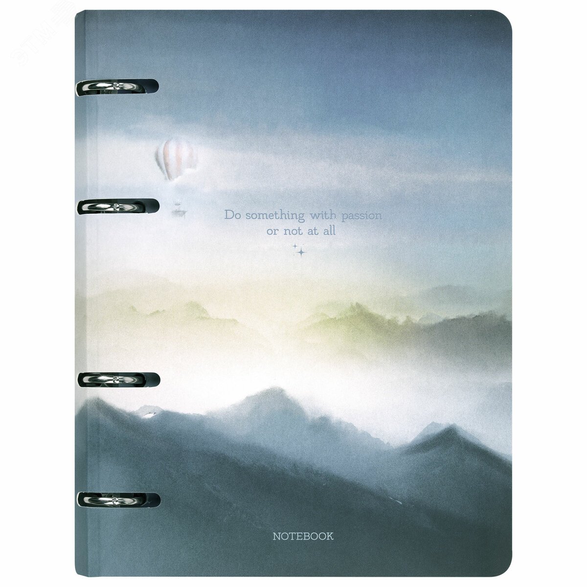 Изображение товара Тетрадь на кольцах А5 160х212мм, 120л, картон, матовая ламинация, клетка, BRAUBERG, В горах, 404724 (шт)