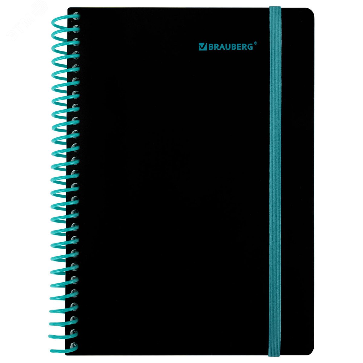 Изображение товара Тетрадь А5 80 листов спираль пластик BRAUBERG черный синий