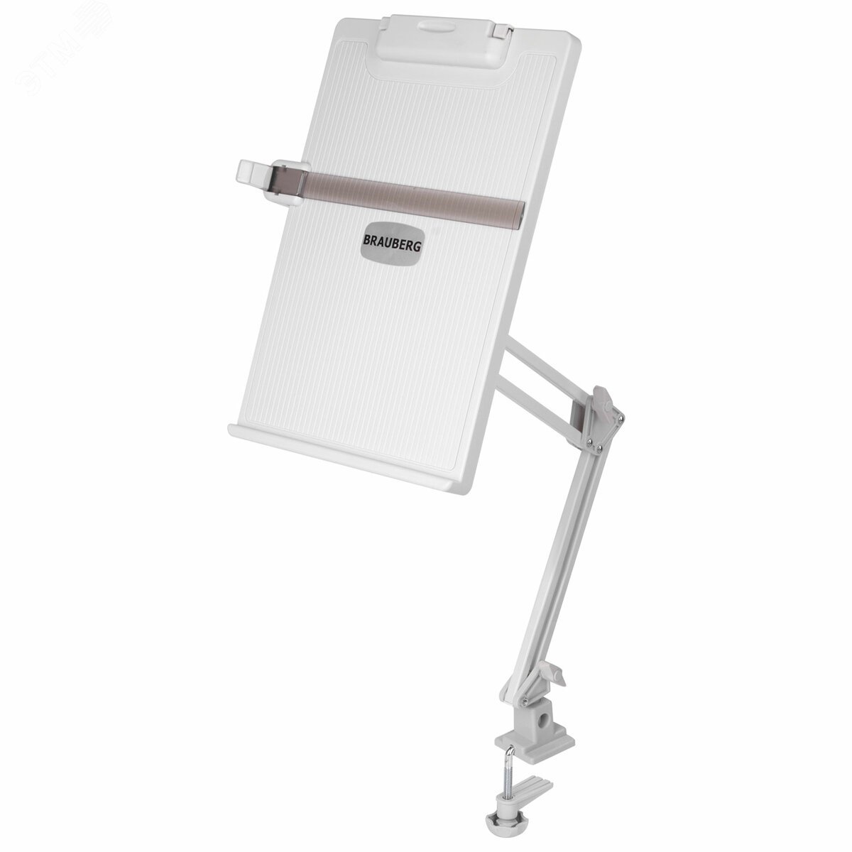 Изображение товара Держатель бумаг на струбцине BRAUBERG 2в1 с регулируемой опорой и линейкой