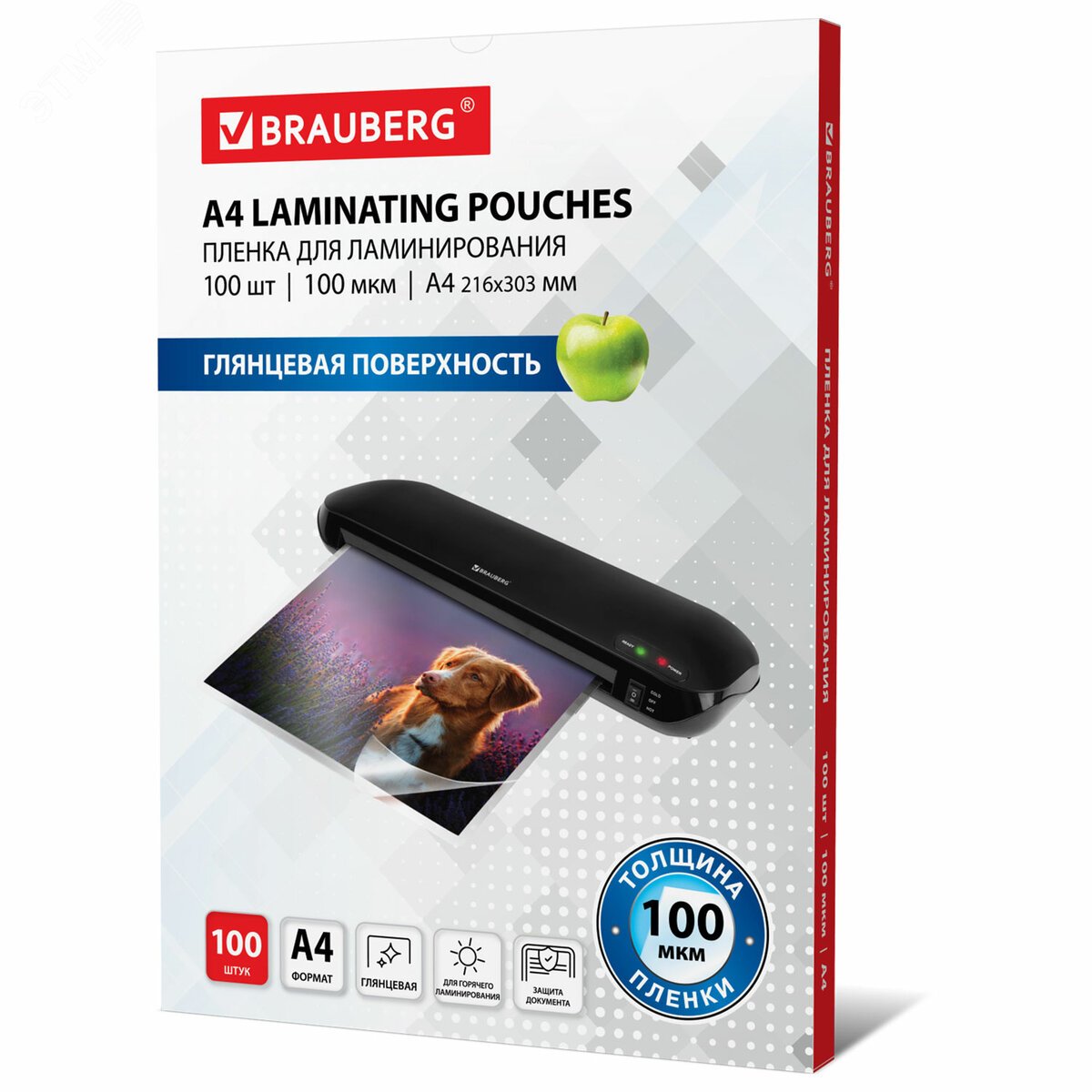 Изображение товара Пленки-заготовки для ламинирования А4 BRAUBERG комплект 100 шт 100 мкм