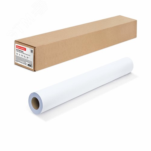 Изображение товара Бумага широкоформатная рулон для плоттера 610мм х 45м х втулка 50,8мм, 90г/м2, CIE 146%, BRAUBERG 110451 (шт)