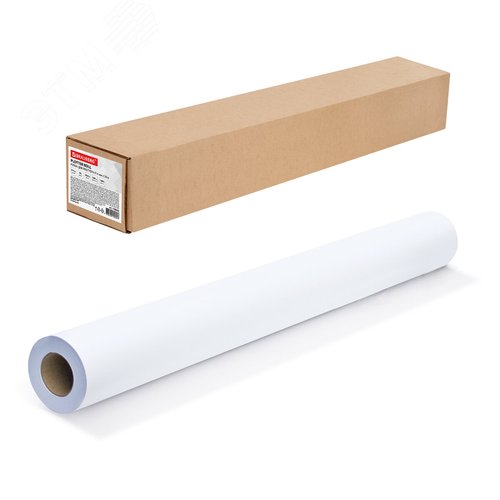 Изображение товара Бумага широкоформатная рулон для плоттера 914мм х 30м х втулка 50,8мм,120г/м2, CIE 146%, BRAUBERG 110622 (шт)