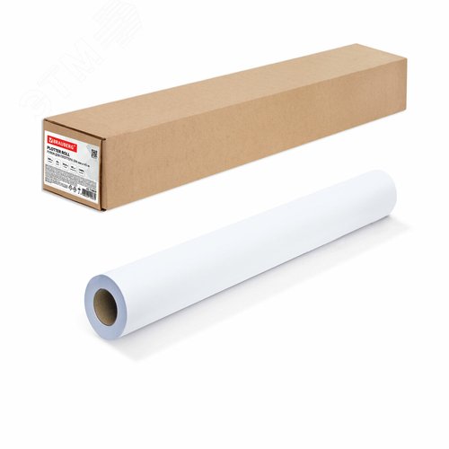 Изображение товара Бумага широкоформатная рулон для плоттера 594мм х 45м х втулка 50,8мм, 90г/м2, CIE 146%, BRAUBERG 110629 (шт)