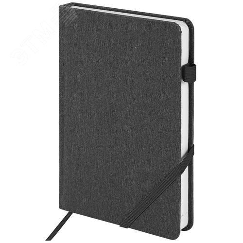 Изображение товара Ежедневник недатированный А5 138x213мм BRAUBERG Finest под кожу, резинка, 136л, черный, 111869 (шт)