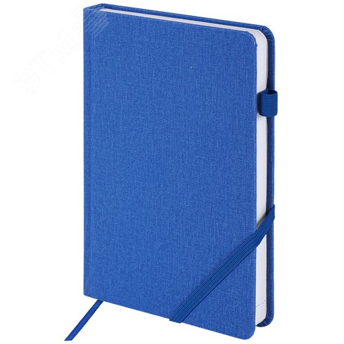 Изображение товара Ежедневник недатированный А5 138x213мм BRAUBERG Finest под кожу, резинка, 136л, синий, 111872 (шт)