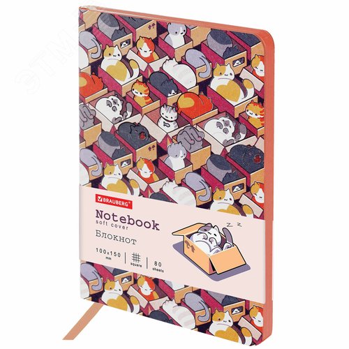 Изображение товара Блокнот МАЛЫЙ ФОРМАТ 100х150 А6 BRAUBERG VISTA Catopolis, под кожу гибкий 80л, 112100 (шт)