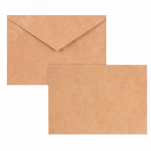 Изображение товара Конверты С6 (114х162мм) КРАФТ, клей, 90г/м2, КОМПЛЕКТ 50шт, треугольный клапан, BRAUBERG, 112363 (шт)