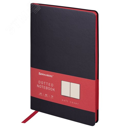 Изображение товара Блокнот А5 148x218мм, BRAUBERG Metropolis Mix, под кожу, 80л, в точку, черный, 113314 (шт)