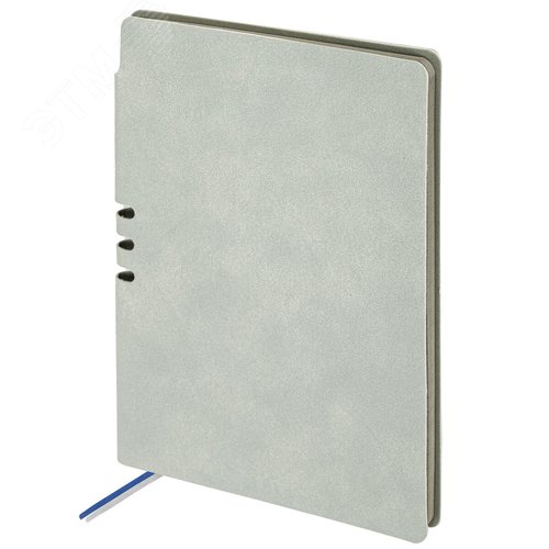 Изображение товара Блокнот А5 140х200мм BRAUBERG NEBRASKA под кожу, 80л, линия, серый, 113410 (шт)