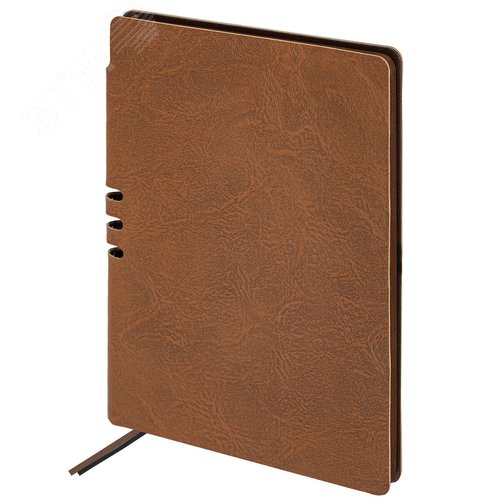 Изображение товара Блокнот А5 140х200мм BRAUBERG NEBRASKA под кожу, 80л, линия, коричневый, 113412 (шт)