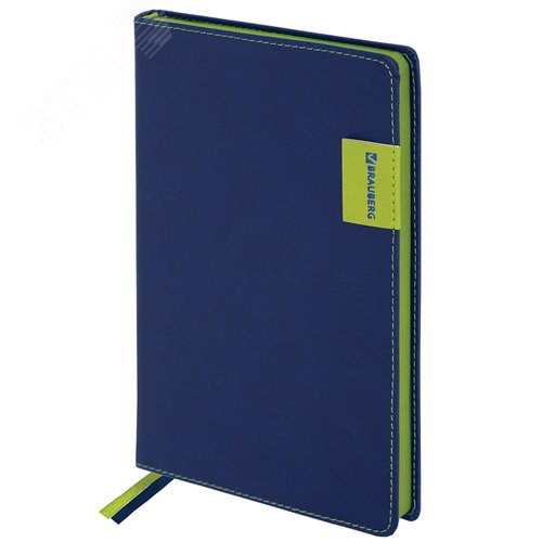 Изображение товара Ежедневник недатированный А5 138х213мм BRAUBERG AIM под кожу, 136л, темно-синий, 113423 (шт)