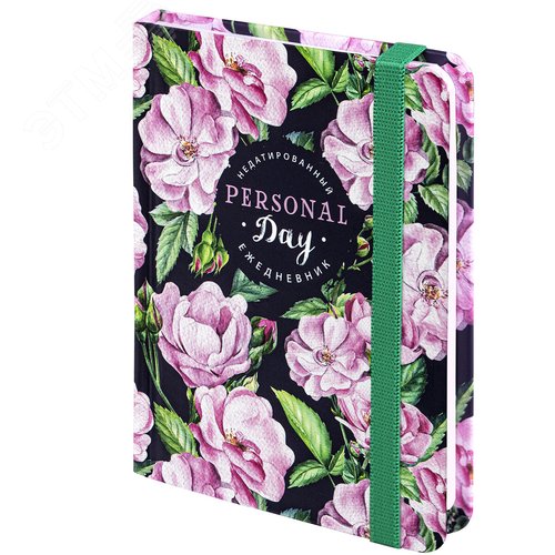 Изображение товара Ежедневник недатированный с резинкой, МАЛЫЙ ФОРМАТ А6 109х148мм, BRAUBERG, 128л, Розы, 114572 (шт)