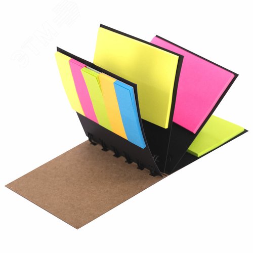 Изображение товара Закладки клейкие в книжке, 200 шт: 50 х 15 мм 5 цветов х 25 листов, 50 х 75 мм 3 цвета х 25 листов (шт)