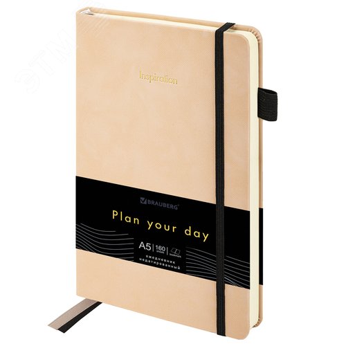 Изображение товара Ежедневник недатированный А5 138 х 213мм Velvet, резинка, держатель, 160 л, розовый (шт)