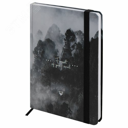 Изображение товара Ежедневник недатированный с резинкой А5 145 х 203 мм, твердый, 128 л, Forest (шт)