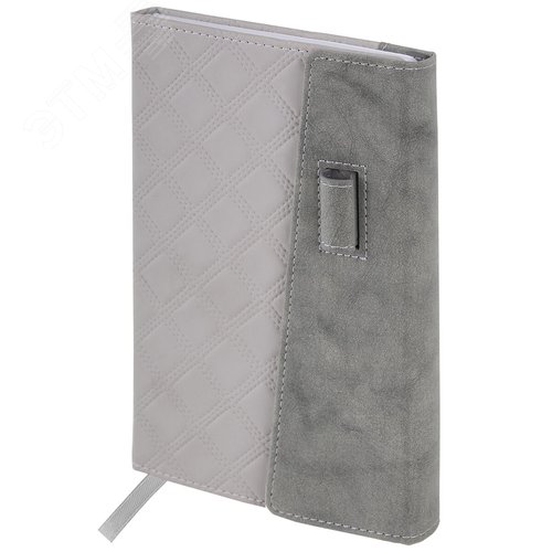 Изображение товара Ежедневник недатированный А5 145 х 215 мм, Stitch, под кожу, магнит, 160 л, серый (шт)