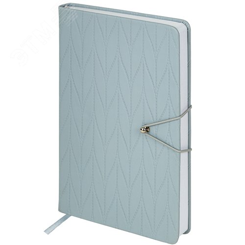 Изображение товара Ежедневник недатированный А5 138 х 213мм, Braided, под кожу, гвоздик, 160 л, серо-синий (шт)