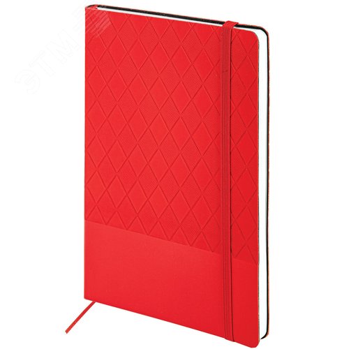 Изображение товара Блокнот А5 138 х 213мм, Tissage, под кожу, 80л, резинка, клетка, красный (шт)
