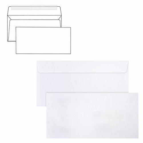 Изображение товара Конверты Е65 (110х220мм), отрывная лента, 80г/м2, КОМПЛЕКТ 25шт, внут. запечатка, BRAUBERG, 122449 (шт)