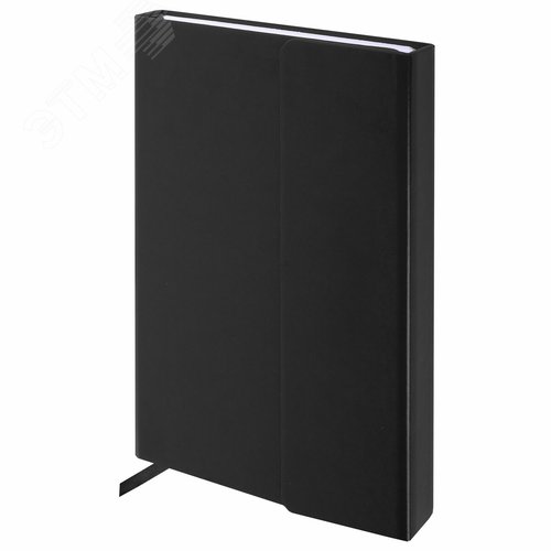 Изображение товара Ежедневник недатированный А5 138х213мм BRAUBERG Towny под кожу, магнитный клапан 160л, черный,123785 (шт)