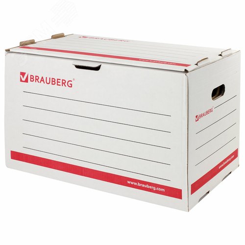 Изображение товара Короб архивный (306х525х338 мм), гофрокартон, белый, BRAUBERG (шт)