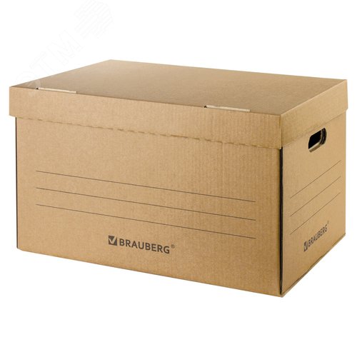 Изображение товара Короб архивный ''Делопроизводство'' (325х480х295 мм), с крышкой, гофрокартон, BRAUBERG (шт)