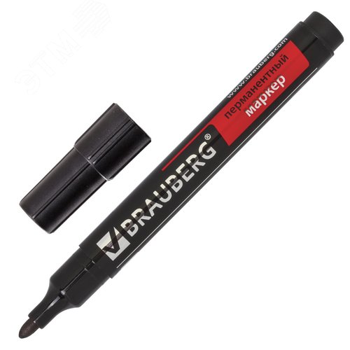 Изображение товара Маркер перманентный BRAUBERG ''Contract'', черный, круглый наконечник, 3 мм (шт)