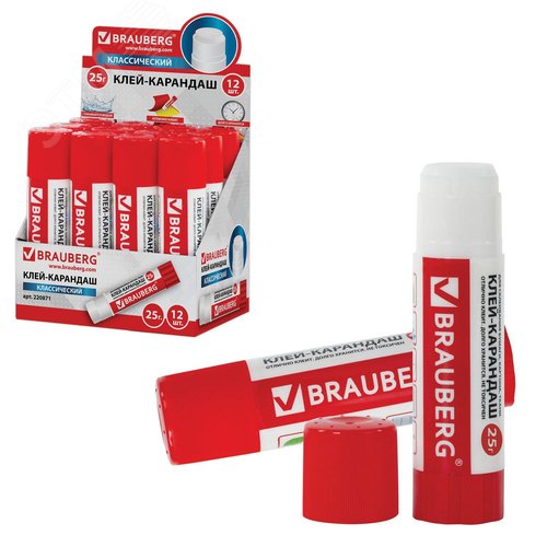 Изображение товара Клей-карандаш BRAUBERG, 25 г (шт)