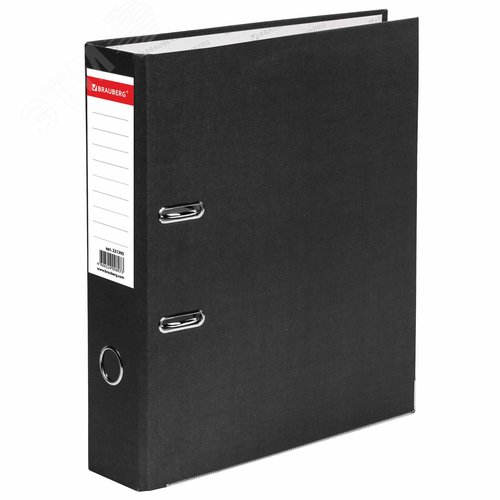 Изображение товара Папка-регистратор BRAUBERG ''ECO'', 75 мм, черная (шт)