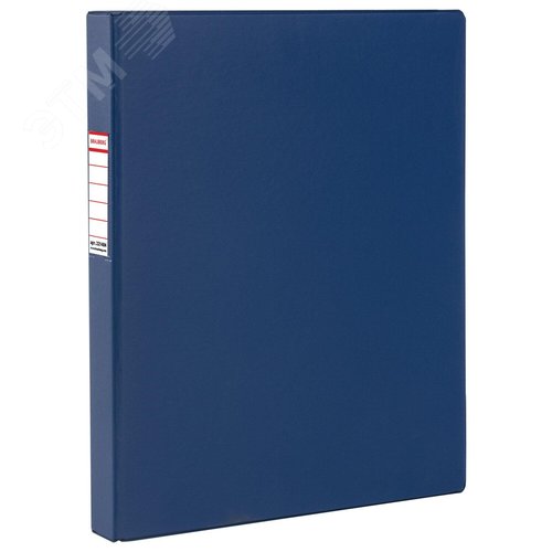 Изображение товара Папка на 4 кольцах BRAUBERG, картон с ПВХ, 35 мм, синяя, до 250 листов (шт)
