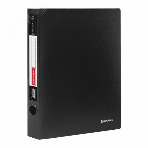 Изображение товара Папка на 2 кольцах BRAUBERG Стандарт, 40 мм, черная, до 300 листов, 0,9 мм (шт)