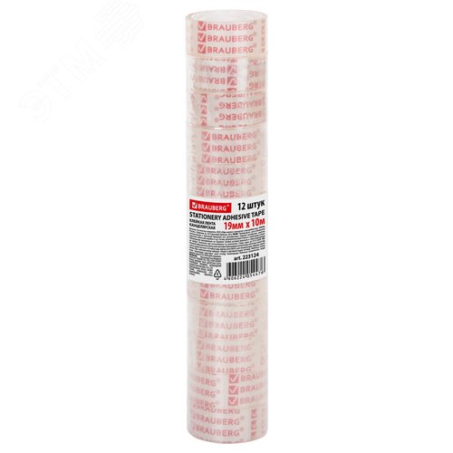 Изображение товара Клейкие ленты 19мм х 10м канцелярские BRAUBERG, КОМПЛЕКТ 12шт., прозрачные гарантир. длина, 223124 (шт)