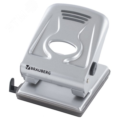 Изображение товара Дырокол металлический BRAUBERG ''Metallic'', до 40 листов, серебристый, 224342 (шт)